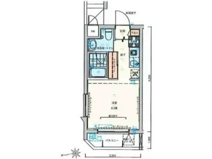 バージュアル横濱あざみ野(1K/3階)の間取り写真