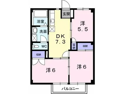 サンハイツ(3DK/2階)の間取り写真