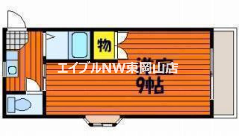 サンハイム長岡(1K/1階)の間取り写真