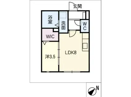 グリーンハイツ3(1LDK/1階)の間取り写真