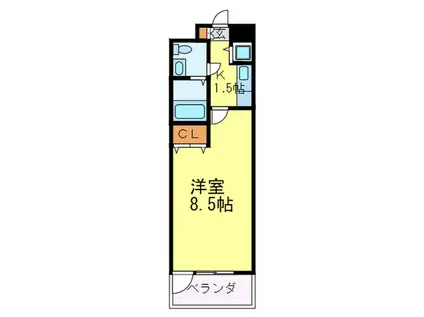 ペスカデリア大楠(1K/5階)の間取り写真