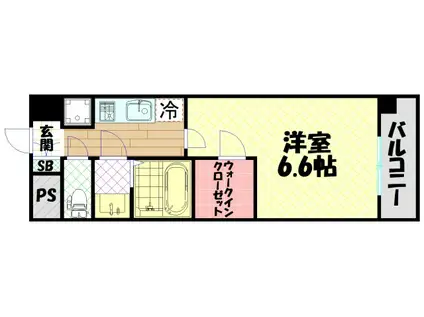 エスリード難波レジデンス(1K/5階)の間取り写真