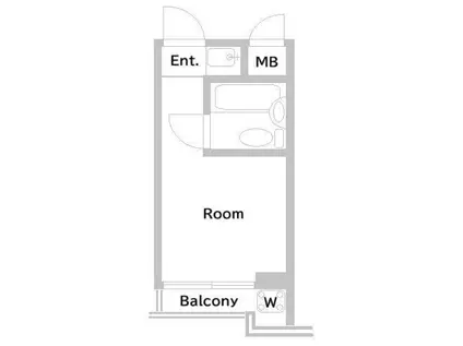 トップルーム都立大学(ワンルーム/2階)の間取り写真