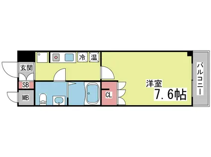 エポック弓木(1K/2階)の間取り写真