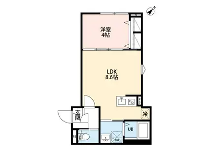 ROBOT HOME 新検見川V(1LDK/2階)の間取り写真