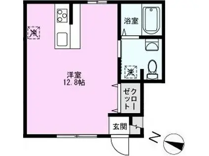 レガート草加(ワンルーム/1階)の間取り写真