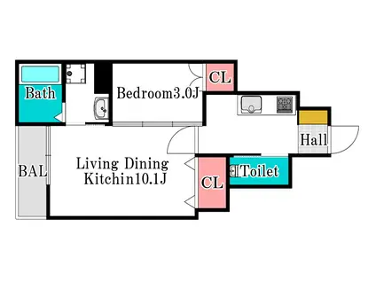 ARIETTA(1LDK/1階)の間取り写真