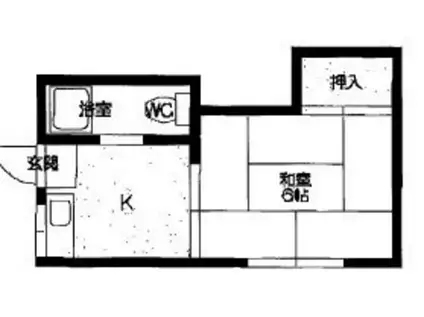 フラワー松島 F(1K/1階)の間取り写真
