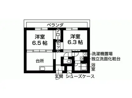 プレディアスタイル神戸ポートアイランド(2DK/3階)の間取り写真