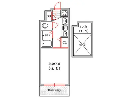 エステムコート難波ウエスト-SIDE大阪ドーム前(1K/9階)の間取り写真