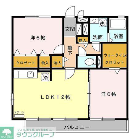 セジュール山の根(2LDK/3階)の間取り写真