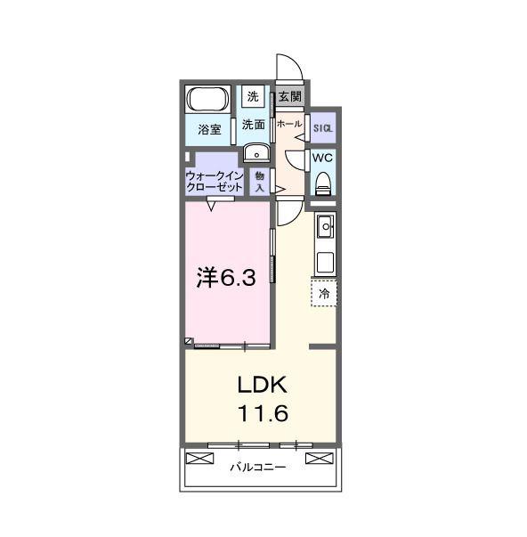 グランウエスト・J(1LDK/3階)の間取り写真