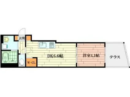 フィリップ蘇我(1DK/2階)の間取り写真