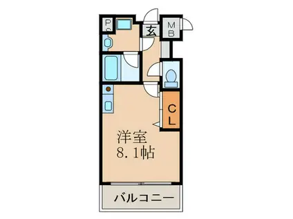 アーデン江坂II(ワンルーム/6階)の間取り写真