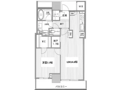ザセントラルマークタワー(1LDK/15階)の間取り写真