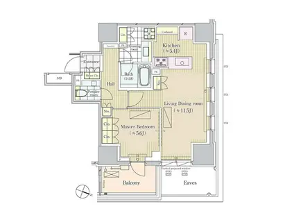 パークコート三番町ヒルトップレジデンス(1LDK/8階)の間取り写真