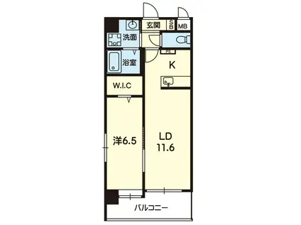MON REVE平成(1LDK/4階)の間取り写真