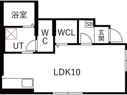 PROGRESS III(1K/1階)の間取り写真