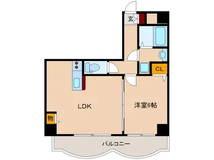 ノルデンハイム東三国III(1LDK/11階)の間取り写真