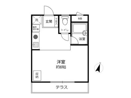 パークサイド六甲(1K/3階)の間取り写真