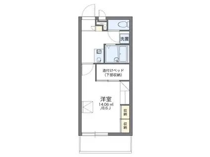 ストラーダ(1K/3階)の間取り写真