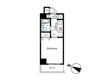 ルーブル田園調布南(1K/5階)の間取り写真