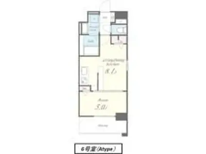 エルグランド東比恵(1LDK/9階)の間取り写真