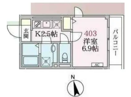 アローマ王子本町(1K/4階)の間取り写真