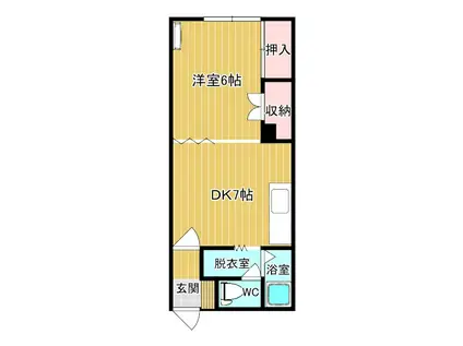 タナカハイムA(1DK/2階)の間取り写真