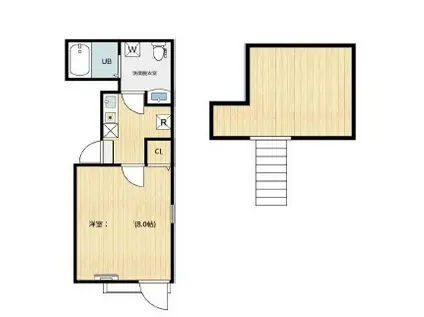 ヴェール立花(1K/3階)の間取り写真