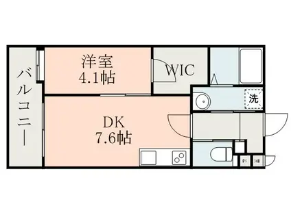 グランドレジデンス小松原(1DK/1階)の間取り写真