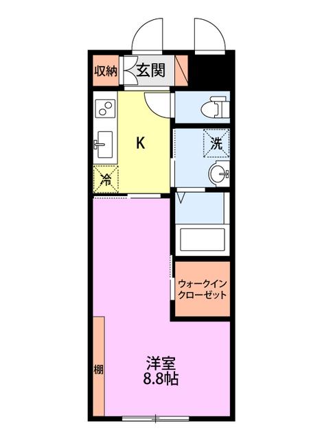 ファーストクラス古町13番町(1K/2階)の間取り写真