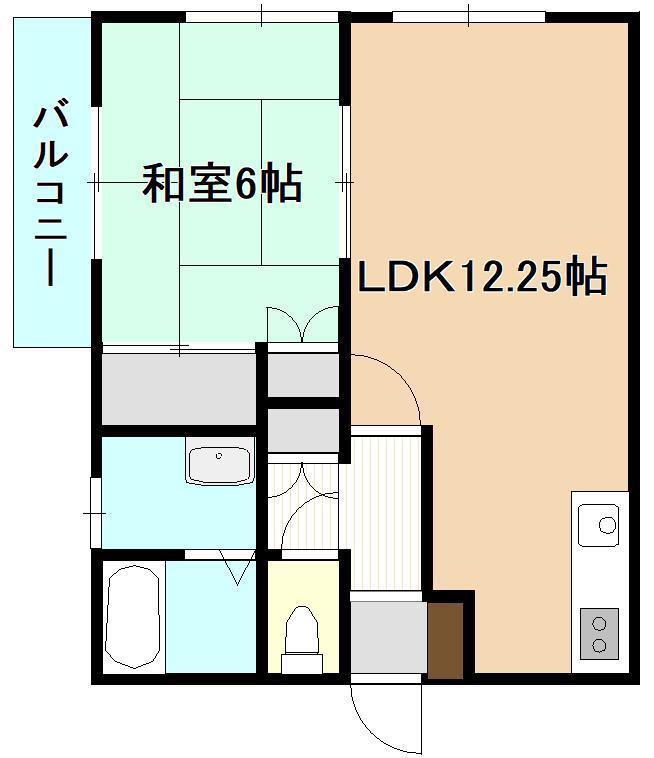 メゾンド・はなぶさII(1LDK/1階)の間取り写真