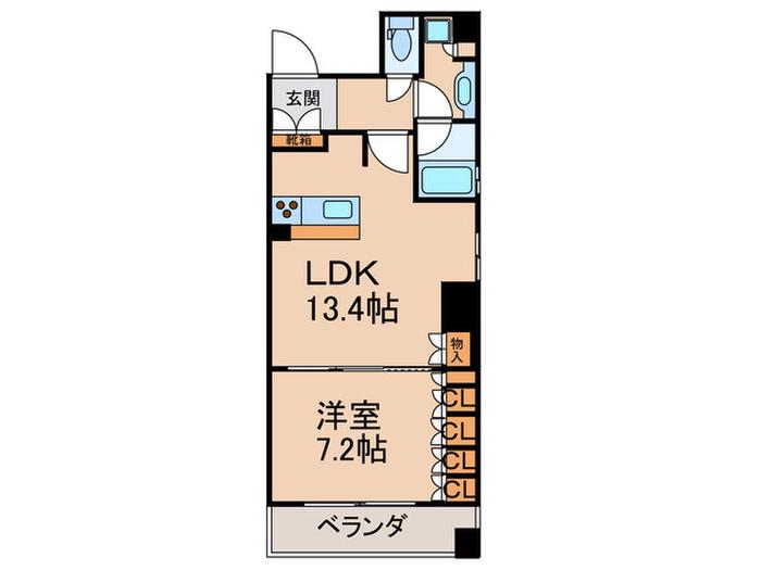 リーガル京都烏丸御池(1LDK/5階)の間取り写真