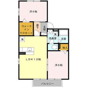 プレミアムタウン A(2LDK/2階)の間取り写真