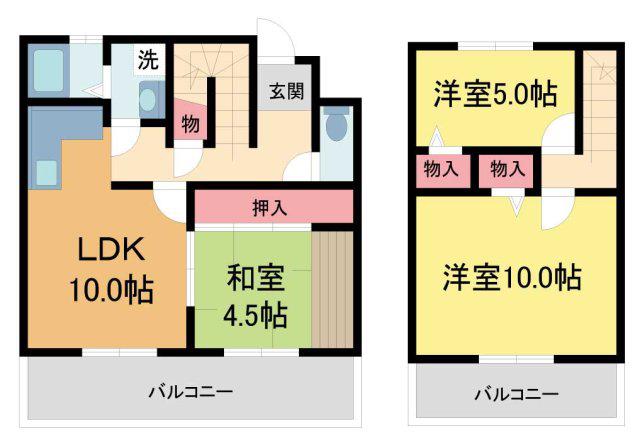 ヴォーン武庫山(3LDK/1階)の間取り写真