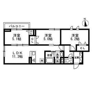 セレスティア豊玉南(3LDK/2階)の間取り写真