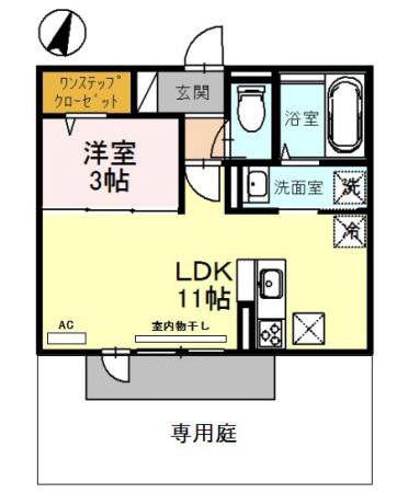 彩鹿/SAIKA(1LDK/1階)の間取り写真