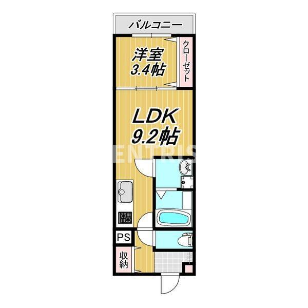 LE COCON 一宮IX(1LDK/1階)の間取り写真