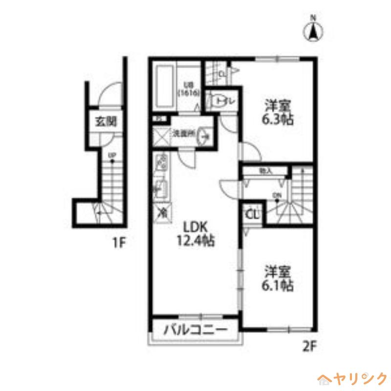リーブルVENT II(2LDK/2階)の間取り写真