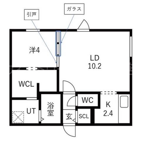 BLANC IRIS HIRAGISHI(1LDK/3階)の間取り写真