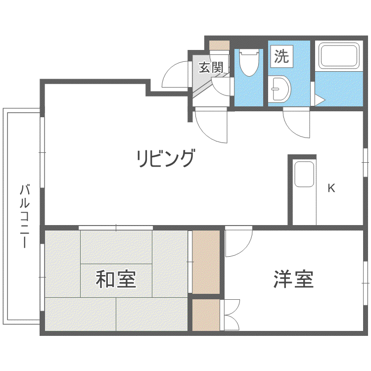 サンライズ北野(2LDK/2階)の間取り写真