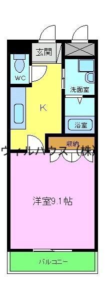 PARADISO(1K/1階)の間取り写真