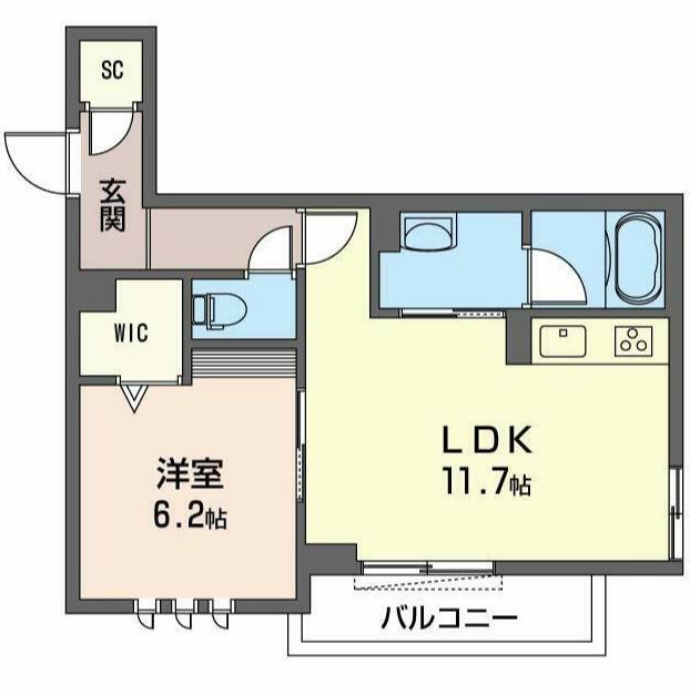 プレミアス(1LDK/2階)の間取り写真
