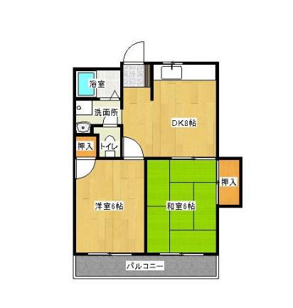 ベルグラーデ城北(2DK/3階)の間取り写真
