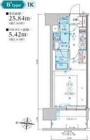 リヴシティ新栄(1K/4階)の間取り写真