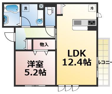 LAKE SIDE YAMAKI(1LDK/3階)の間取り写真