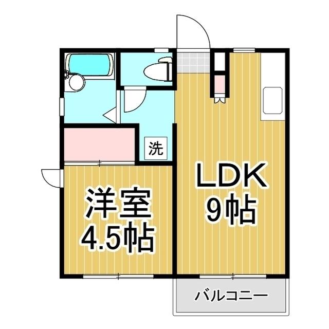 コーポ浦真(1LDK/2階)の間取り写真