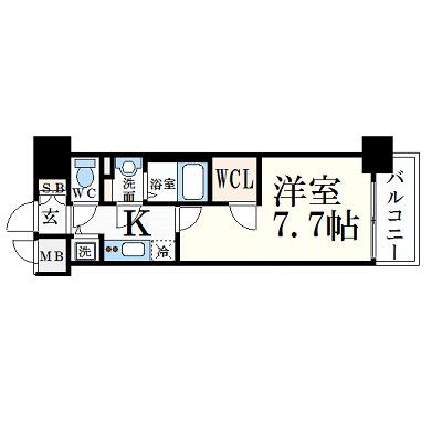 プレサンス新栄町ギャラント(1K/14階)の間取り写真