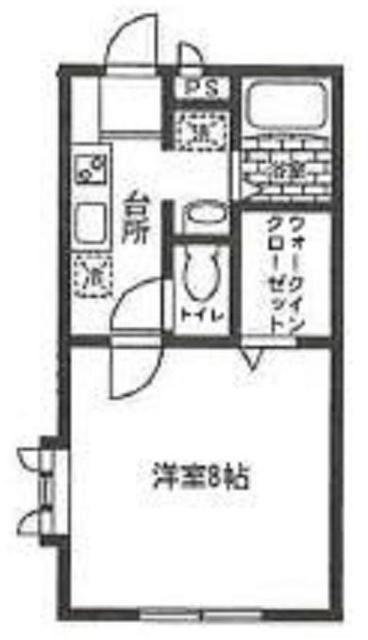 ソラーナなるせが丘(1K/2階)の間取り写真